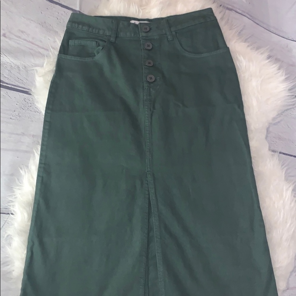 Rachel Antonoff Carlotta Green  Denim Skirt Size 4 - Picture 5 of 10